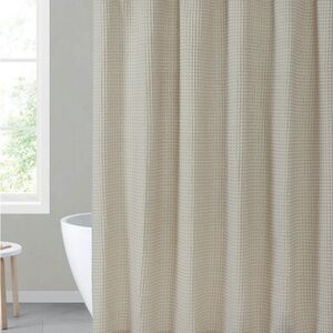 Hotel Collection Luxurious Waffle Weave Fabric Shower Curtain - Beige/Taupe